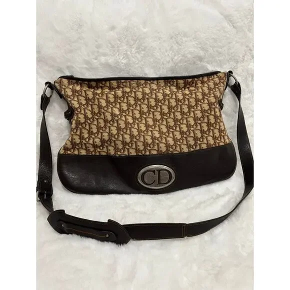 Christian Dior Vintage Oblique Crossbody Bag – Brown Canvas & Leather - Picture 10 of 10
